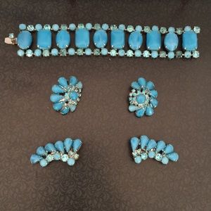 Bracelet and two pairs of matching earrings